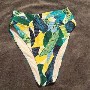 medium high rise crossover cheeky bathing suit bottoms